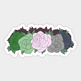 Aromantic Pride Flower Crown Sticker